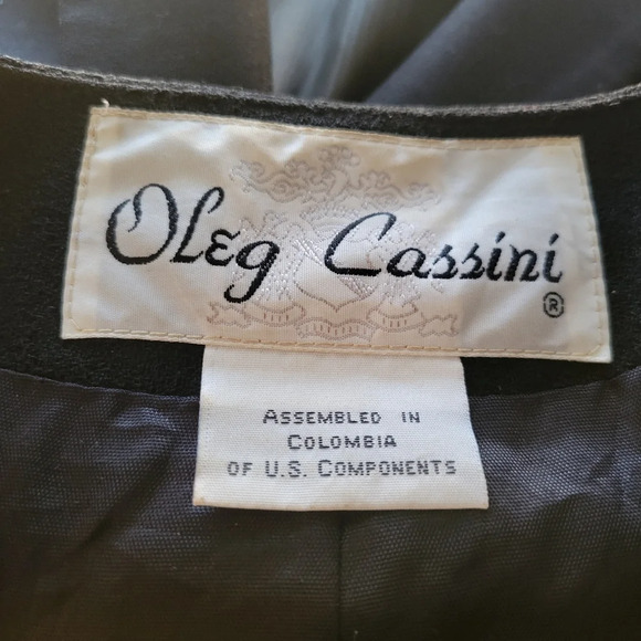 Vintage Oleg Cassini Wool Suit Jacket / Black / Oversized / Fits Medium - Picture 8 of 9